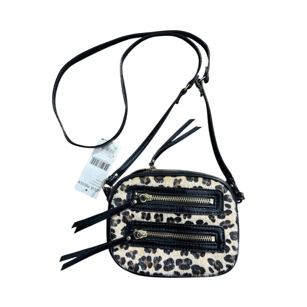 Leopard Print Steve Madden Crossbody Handbag New W Defects